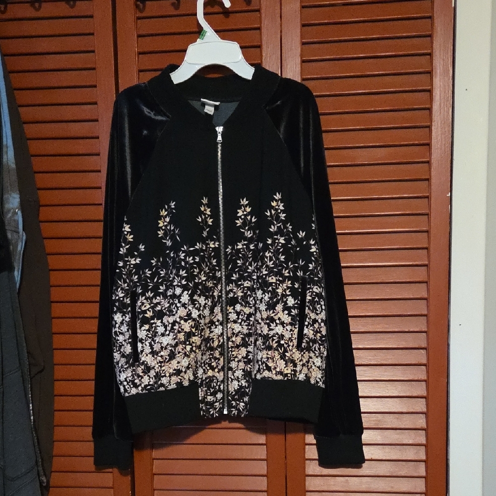 Floral Black Bomber Jacket